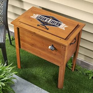 Create unforgettable backyard gatherings with the Let's Make Memories Personalized Tavern Outdoor Wooden Cooler, perfect for BBQ enthusiasts and navy-themed gifts. Perfectly sized for up to 48 cans.