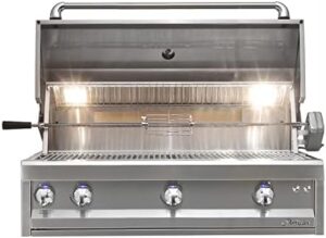 Savor outdoor cooking with the Artisan Professional Series 42-Inch Gas Grill, featuring Infrared Sear Zone and Double Side Burner on Cart. Perfect for propane enthusiasts seeking a premium grilling experience.