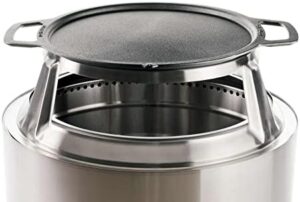 Cook up a culinary masterpiece with Solo Stove's Yukon Griddle + Hub, featuring cast iron cookware and a stainless steel hub for elevated cooking. Perfect addition to your Yukon fire pit, weighing 21 lbs.