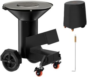 Discover the ultimate outdoor cooking experience with the Onlyfire Wood Burning Rocket Stove. Boasts a large griddle and grate, wheels for easy transport, ash tool, and stove cover. Perfect for patio gatherings, backyard bonfires, and more!