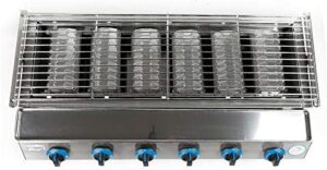 Savor outdoor gatherings with the Tabletop Grill Smokeless BBQ's 6 burners and 6 independent switches, perfect for parties, camping, or picnics. Compact design for effortless transport.