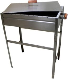 Here is the generated meta description:

"Bring authentic Middle Eastern flavors to your outdoor gatherings with this large charcoal grill, featuring stainless steel construction and feet legs for stability."