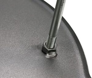 Sear your food to perfection with this Griddle Pan 48cm Grill featuring legs for stable use on BBQs, camping trips, and open fires. Ideal for gas or charcoal grills.