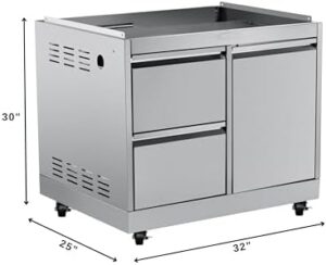 Here is the meta description:

"Upgrade your outdoor kitchen with KoolMore's heavy-duty stainless steel cabinet, featuring 2 drawers and propane tank storage for convenient built-in BBQ grilling. Perfect for cooking enthusiasts!"
