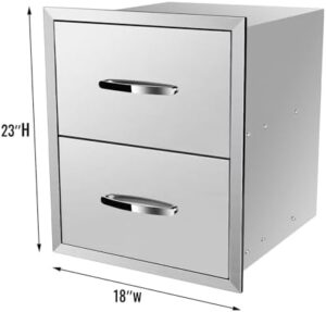 Elevate your outdoor cooking experience with these stainless steel BBQ drawer inserts for built-in patio grill stations, perfect for storing utensils and ingredients.
