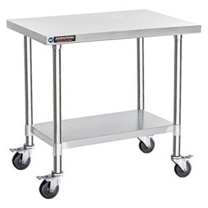 Elevate your kitchen efficiency with the DuraSteel NSF Stainless Steel Cart, featuring a heavy-duty rolling design and undershelf storage. Perfect for commercial restaurants, laundry, or outdoor use, this metal utility cart measures 24x36 inches.