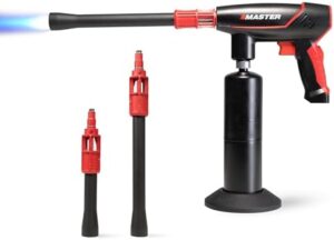 Here is the optimized SEO meta description:

"Get professional grill results with VMAX-550 2-in-1 propane grill gun & sous vide torch. Easy nozzle changes for searing meats, BBQ, charcoal grills, fire pits and camping - all in one torch! Save big on this versatile blowtorch."