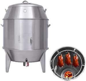 Roast duck to perfection with Techtongda's stainless steel roaster, featuring temperature display and ideal for restaurant or home use. Cook turkey or roast duck effortlessly!