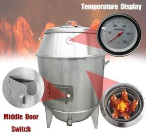 Roast duck to perfection with Techtongda's stainless steel roaster, featuring temperature display and ideal for restaurant or home use. Cook turkey or roast duck effortlessly!