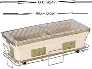 Unlock authentic Japanese flavors with this extra large Binchotan HIBACHI Style Yakitori Charcoal Konro Grill, perfect for outdoor gatherings. Perfectly cook skewers and meals with its unique charcoal heat technology.