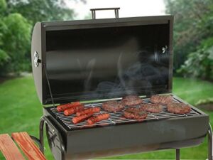 Master the art of outdoor cooking with the 20530 Charcoal Barrel Grill, featuring a spacious 27.5" x 15.5" grill surface and durable construction for long-lasting use.