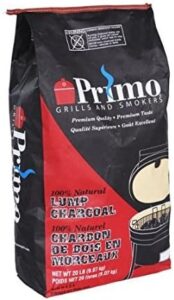 Get two bags of Primo 608 Natural Lump Charcoal, perfect for grilling or outdoor cooking. Each 20-pound bag provides a total of 40 pounds of long-lasting charcoal for up to 8 hours of use.