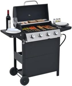 Here is the output:

"Upgrade your outdoor cooking with this 4 Burner BBQ propane gas grill featuring 34,200 BTU output, stainless steel construction, and convenient side tables. Save big on your backyard BBQs, camping trips, or patio gatherings!"