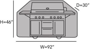 Protect your outdoor grill with the Weather Resistant Covermates Grill Cover, made of heavy-duty 600D polyester and ripstop tan material. Perfect for large outdoor kitchens.