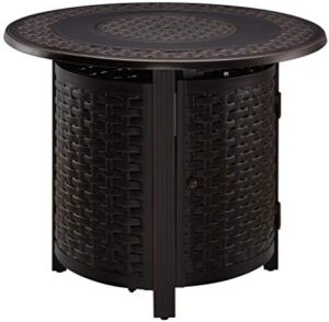 Here is the meta description:

"Upgrade your outdoor living space with the Fire Sense Hendricks Woven Aluminum Gas Fire Pit Table, featuring a convertible design and 37,000 BTU output. Includes fire bowl lid, weather cover & clear fire glass for a cozy ambiance."