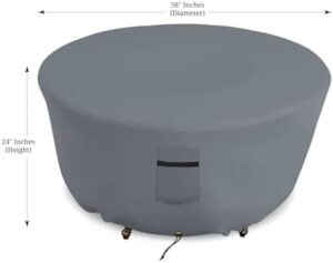 Protect your outdoor fire pit from the elements with this waterproof and UV-resistant cover, featuring air vents and drawstrings for easy installation. Perfect for patios, lawns, gardens, or backyards.