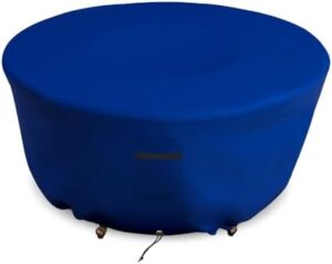 Protect your outdoor fire pit with this heavy-duty waterproof cover featuring air vents and drawstrings, perfect for patios, lawns, or backyards.