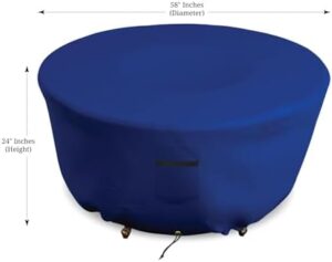 Protect your outdoor fire pit with this heavy-duty waterproof cover featuring air vents and drawstrings, perfect for patios, lawns, or backyards.
