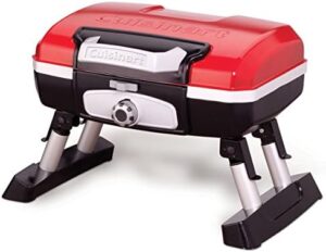 Here's your optimized meta description:

"Compact outdoor cooking with the Cuisinart Petit Gourmet Portable Propane Gas Grill, plus a cleaning brush for easy maintenance. Perfect for camping or backyard BBQs. No need to sacrifice flavor!"