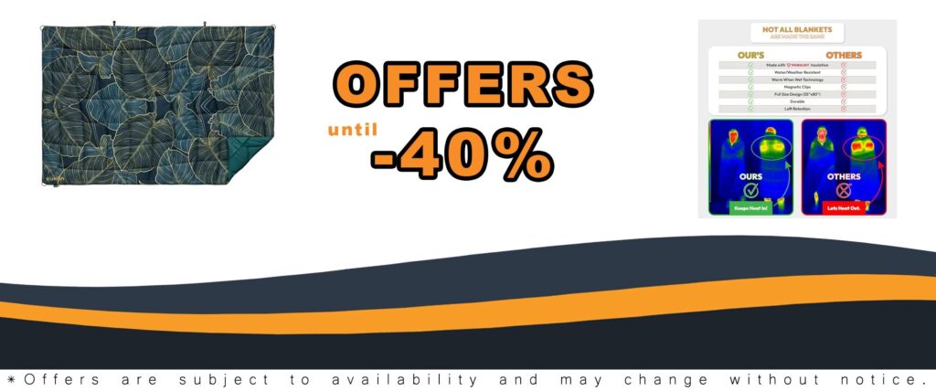 Versatile Packable Outdoor Camping Blanket Primaloft Insulation Warm Durable Lightweight Waterproof