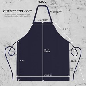 Boost your grilling game with this waterproof chef apron! Perfect for men and women, it features a navy blue design with no pockets. Get ready to grill like a pro!