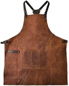 Here is a meta description optimized for WordPress Yoast SEO:

"Handcrafted leather apron for baristas, barbers, and BBQ enthusiasts. Durable construction, stylish design, and comfortable fit. Perfect for coffee shop, salon, or backyard grilling."