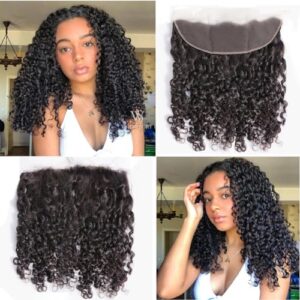 Get bouncy curls with our Burmese Curly 13x4 Lace Frontal Closure, featuring HD Transparent Lace and 150% density human hair extensions. Perfect for adding volume and style to your look!