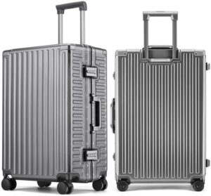 Discover the ROAMING Zipperless Luggage 24 Inch with Aluminum Frame, featuring a lightweight hard shell and spinner wheels. With double TSA locks for added security, this versatile travel companion is perfect for any adventure.