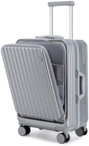 Here is the optimized meta description:

"Travel in style with this lightweight Somago carry-on luggage featuring a front open design, cup holder and USB port. Perfect for frequent flyers, it's airline approved and comes with a TSA lock."