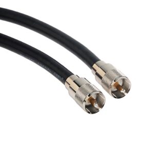 "Upgrade your coaxial cable game with Amphenol's CO-213UHFMX20-100 Black RG213 UHF PL-259 Coaxial Cable, featuring 50 Ohm impedance and male-to-male connections. Get the best performance for your network with this reliable and high-quality solution."