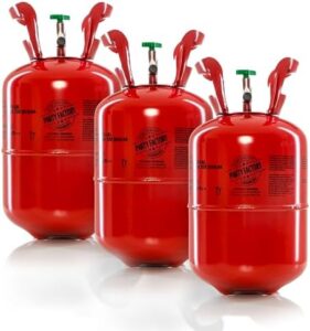 Party like a pro with the Party Factory set of 3 helium tanks, perfect for up to 50 balloons each!
