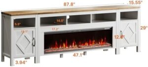 Here is the output:

Elevate your living space with this farmhouse entertainment center featuring a 50" electric fireplace and storage cabinets perfect for TVs up to 100 inches.