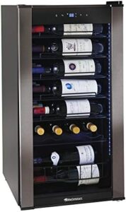 Here is the output:

"Chill and serve with precision using Wine Enthusiast's 28-bottle wine fridge featuring matrix shelves, adjustable thermostat, and LED display. Perfect for home bars and wine enthusiasts."