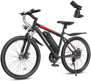 Discover the Gecheer electric bike for adults, featuring a powerful 1000W peak motor, removable battery, and adjustable stem. Perfect for daily commutes or off-road adventures. Up to 50 miles of ride time at speeds up to 21.7MPH!