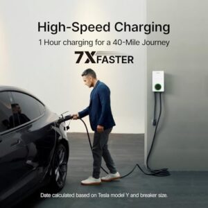 Boost your EV charging experience with the Autel MaxiCharger Level 2 charger, offering up to 40Amp and 240V speeds. Perfect for indoor/outdoor use with a flexible 25-foot cable and NEMA 14-50 plug.