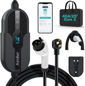 Here is the generated SEO meta description:

"Charge your electric vehicle at home with this 40Amp Level 2 EV charger featuring a 25ft cable, WiFi enabled and delay timer. Perfect for indoor or outdoor use."