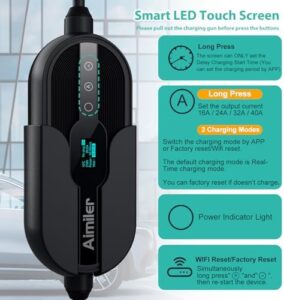 Here is the generated SEO meta description:

"Charge your electric vehicle at home with this 40Amp Level 2 EV charger featuring a 25ft cable, WiFi enabled and delay timer. Perfect for indoor or outdoor use."
