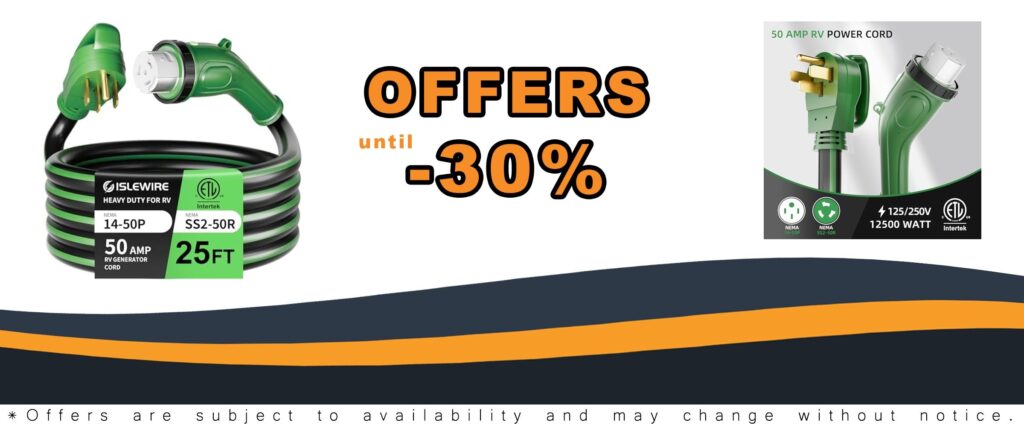 50 Amp RV Power Cord with Heavy Duty 6/3 Gauge STW Cable