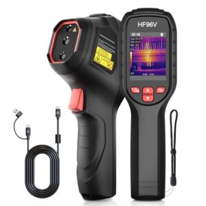 Unlock precise temperature control with the HF96V Thermal Camera. Featuring super resolution and laser pointer, capture thermal images from -4°F to 1022°F, ideal for industrial or outdoor use.