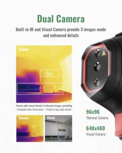 Unlock precise temperature control with the HF96V Thermal Camera. Featuring super resolution and laser pointer, capture thermal images from -4°F to 1022°F, ideal for industrial or outdoor use.