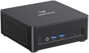 "Discover the UM760 Slim Mini PC with AMD Ryzen 5 processor, 16GB RAM and 1TB SSD storage, perfect for gaming and video editing. Enjoy 8K@60Hz output with HDMI 2.1/USB4 connectivity, plus Wi-Fi 6E and Bluetooth 5.3 support."