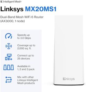 Discover the Atlas WiFi 6 Router, a powerful mesh system for up to 25 devices and 2,000 sq. ft coverage, with speeds of up to 3.0Gbps, perfect for seamless connectivity at home.