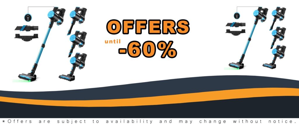 Cordless Vacuum Cleaner - Up to 50 Mins Runtime Rechargeable Stick Vacuum with HEPA Filter