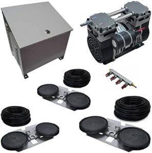 Aeration Pro System: Boost pond water quality with this 1HP kit, suitable for up to 4 acres of ponds and lakes. Perfect for aqua enthusiasts seeking clear water, improved oxygen levels, and thriving aquatic life.