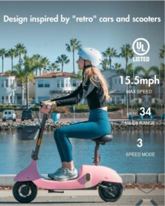 Discover the ultimate electric scooter with seat, perfect for adults! Reach up to 35 miles on a single charge and enjoy speeds of 15.5MPH. Features include 10-inch vacuum tires and UL 2272 certification. Upgrade your commute today!