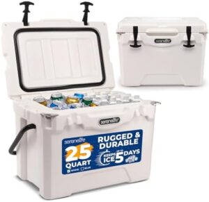 Here is the output:

"Keep your drinks cold for up to 5 days with this ultra-tough 25 quart rotomolded cooler box, holding up to 36 cans. Perfect for travel, camping, and outdoor adventures."