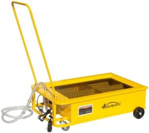 "Upgrade your oil change routine with this 25 Gallon Oil Drain Tank featuring an electric pump, large capacity and swivel casters for easy portability. Perfect for truck and SUV owners."