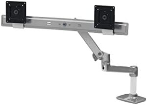 Elevate your workspace with the LX Dual Direct Monitor Arm, a versatile VESA desk mount for two monitors up to 25 inches each, supporting weights up to 11 pounds.