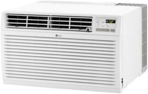 Stay cool and comfortable in rooms up to 440 sq.ft. with this powerful 9,800 BTU through-the-wall air conditioner featuring supplemental heat, remote control, and auto-restart. Perfect for bedrooms!