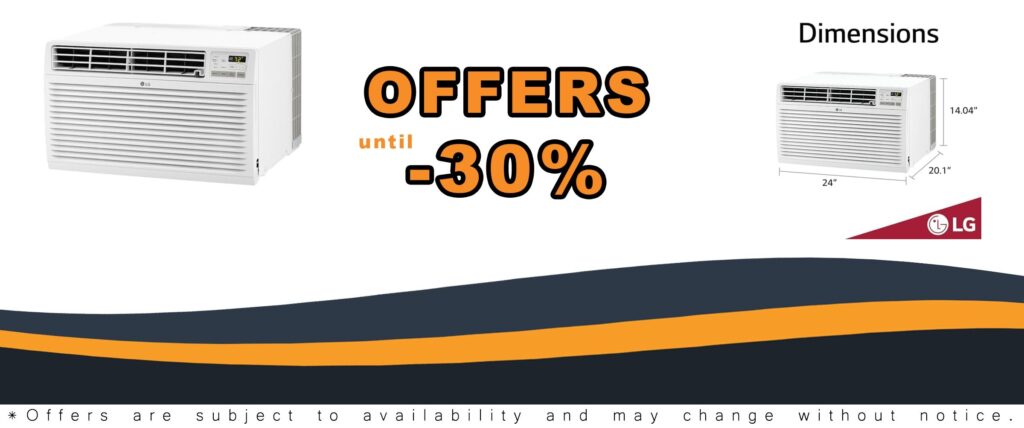 9,800 BTU Through the Wall Air Conditioner with Heat for Small Rooms Up to 440 Sq.Ft.